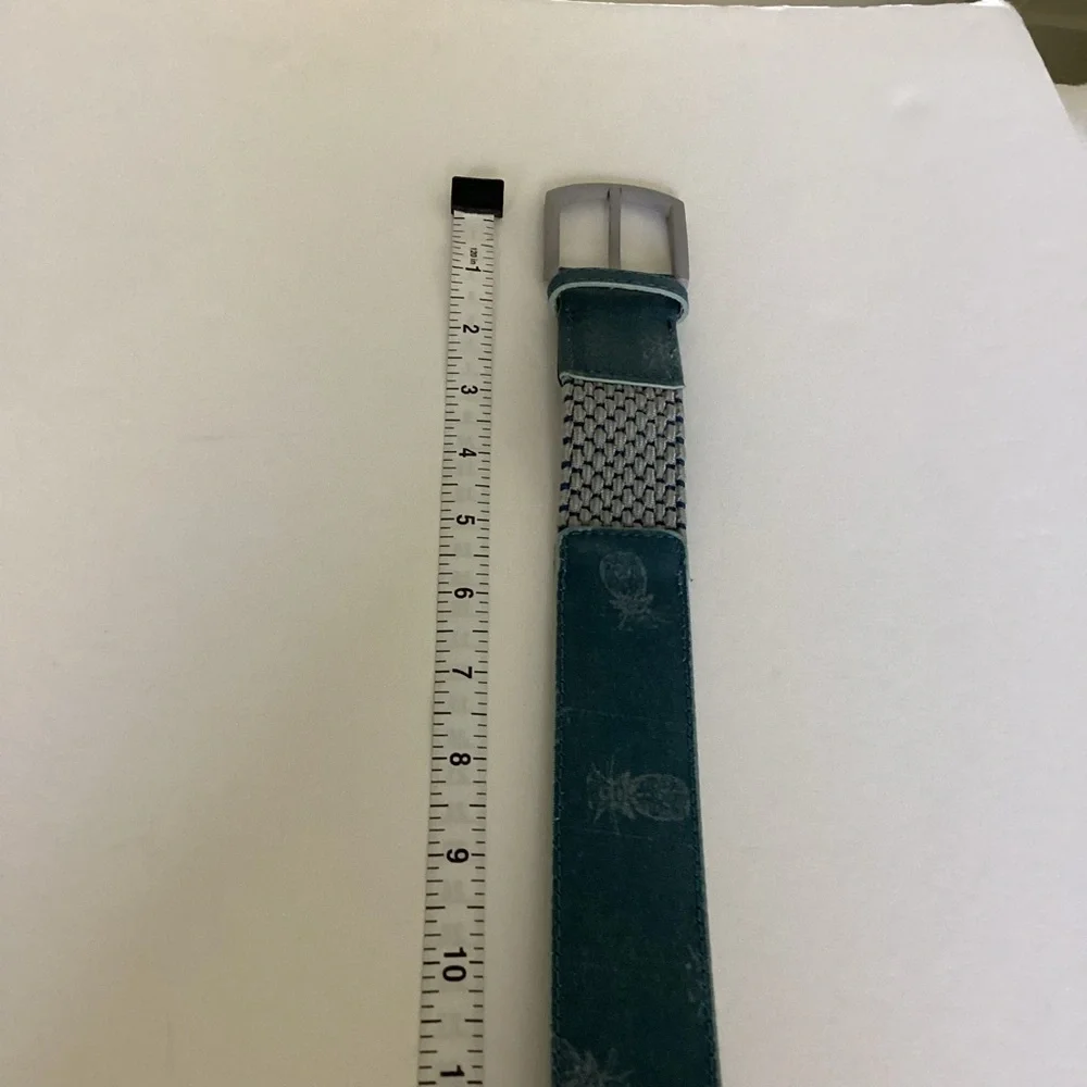 Travis Mathew Cuater Golf Belt Speck Stretch Pineapple Blue Size M/L
